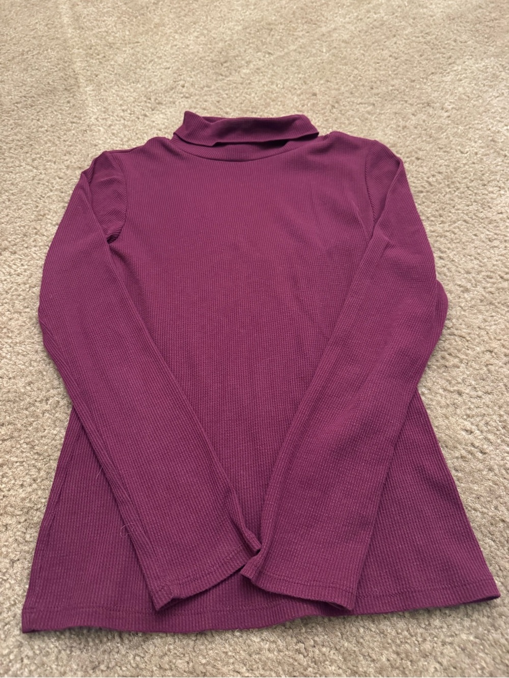 Bozzolo Plum Ribbed Long-Sleeve Turtleneck